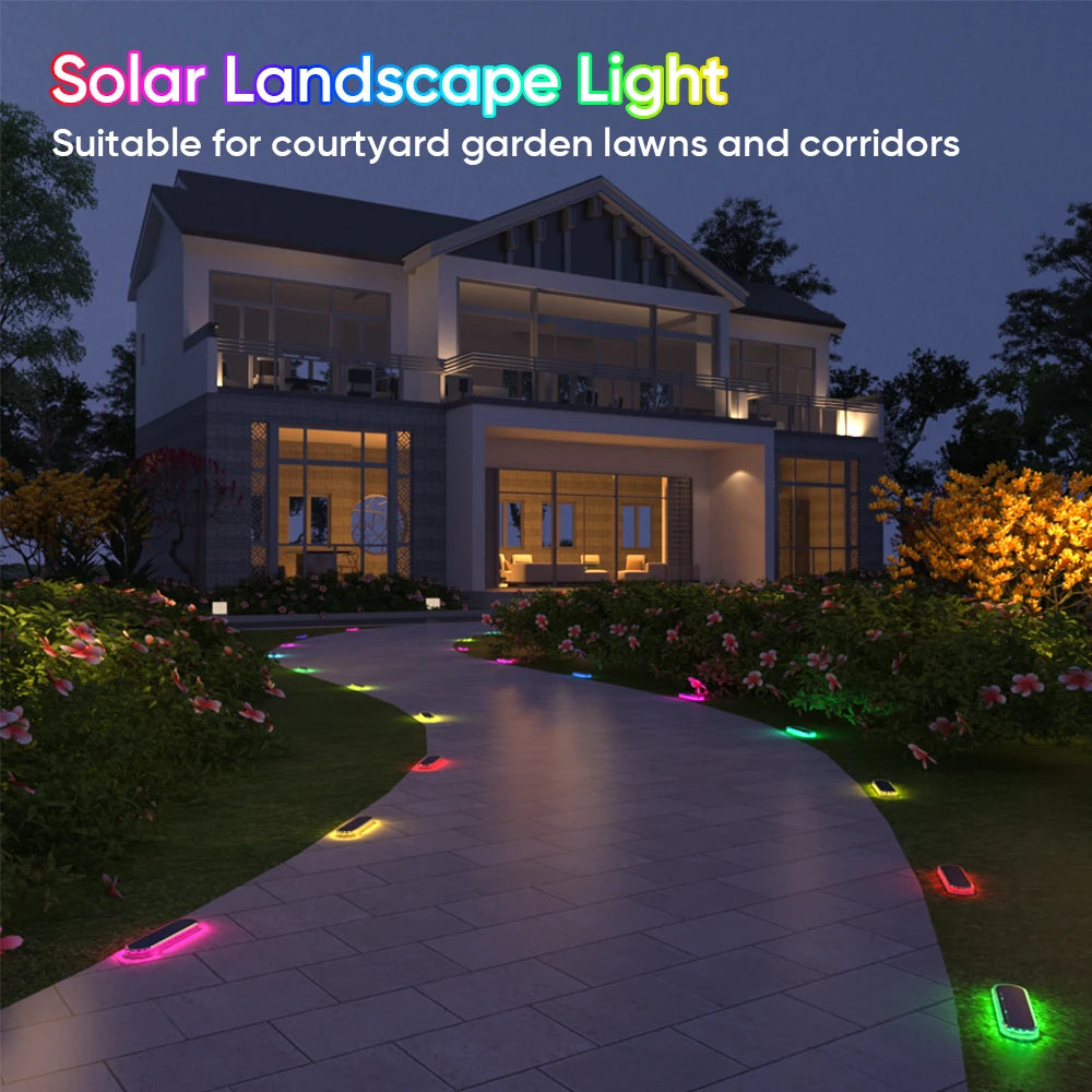 Solar Deck Lights Outdoor Waterproof LED Step Sidewalk Stair Garden Light IP68 Auto On/Off Solar Powered Dock Driveway Lighting