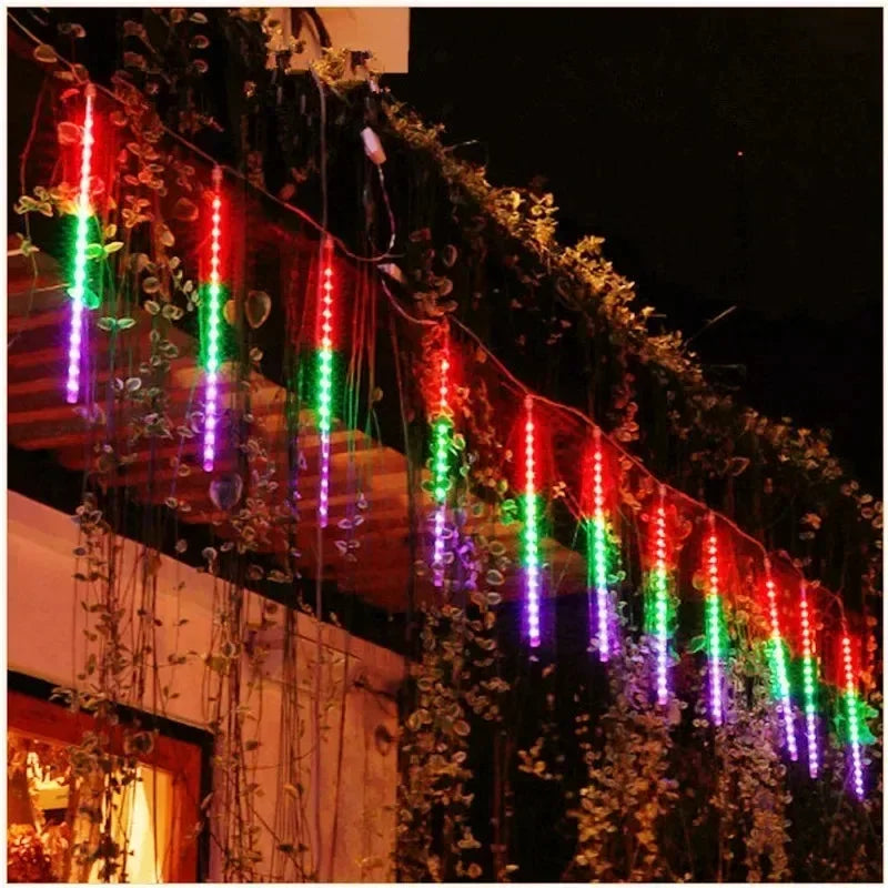 LED Meteor Shower String Light Christmas Wedding Party Solar Garland Lamp Summer Garden Decoration Festoon Solar Outdoor Lights