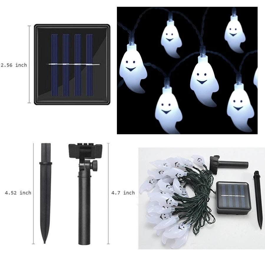 Solar Ghost Light Halloween Christmas Decoration Ghost String Led Lamp Sun Outdoor 100 LED for Waterproof Garland Party Decor
