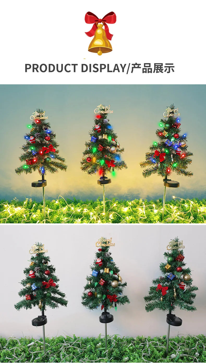 Solar Christmas Tree Garden Decorative Lights Lawn Lights Outdoor Led Snow Christmas Lights Garden