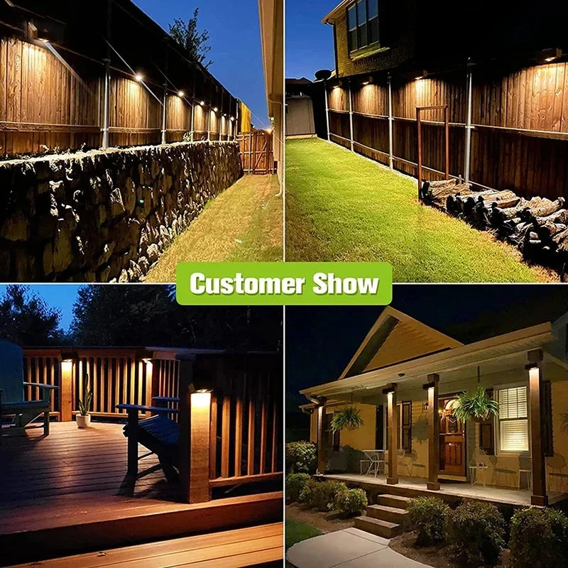 1/2/4/6 Pcs Solar Outdoor Wall Light Garden Decoration Lights 12 Colar Modes Adjustable Courtyard Fence Exterior Wall Lighting