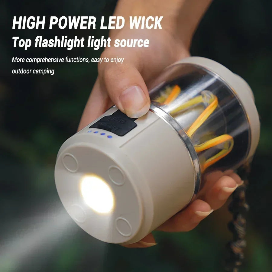 Solar Camp Lantern - IPX7 Waterproof with 360° Magnetic Base & Rechargeable