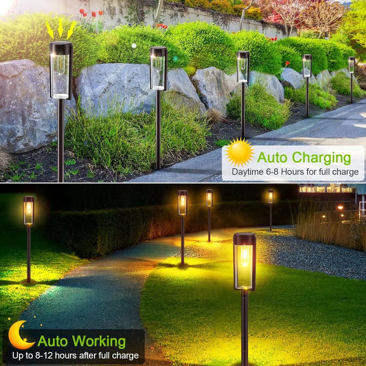 LED Solar Pathway Lights Outdoor Garden Lamp Waterproof Landscape Lights Lights Walkway Driveway Lawn Patio Garden Decor