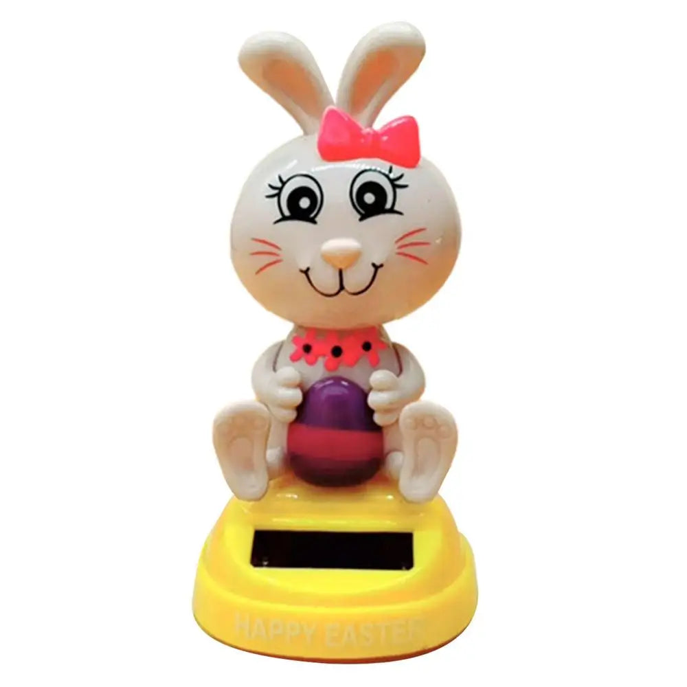 Solar Dancing toy Car Decoration Solar Energy Decoration Shaking Head Doll Cartoon rabbit Shape Decoration Home Ornaments