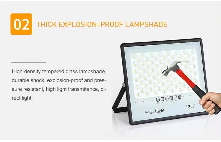 Super bright solar light LED solar floodlight 100w 200w 300w 400w IP67 high waterproof outdoor floodlight LED courtyard light