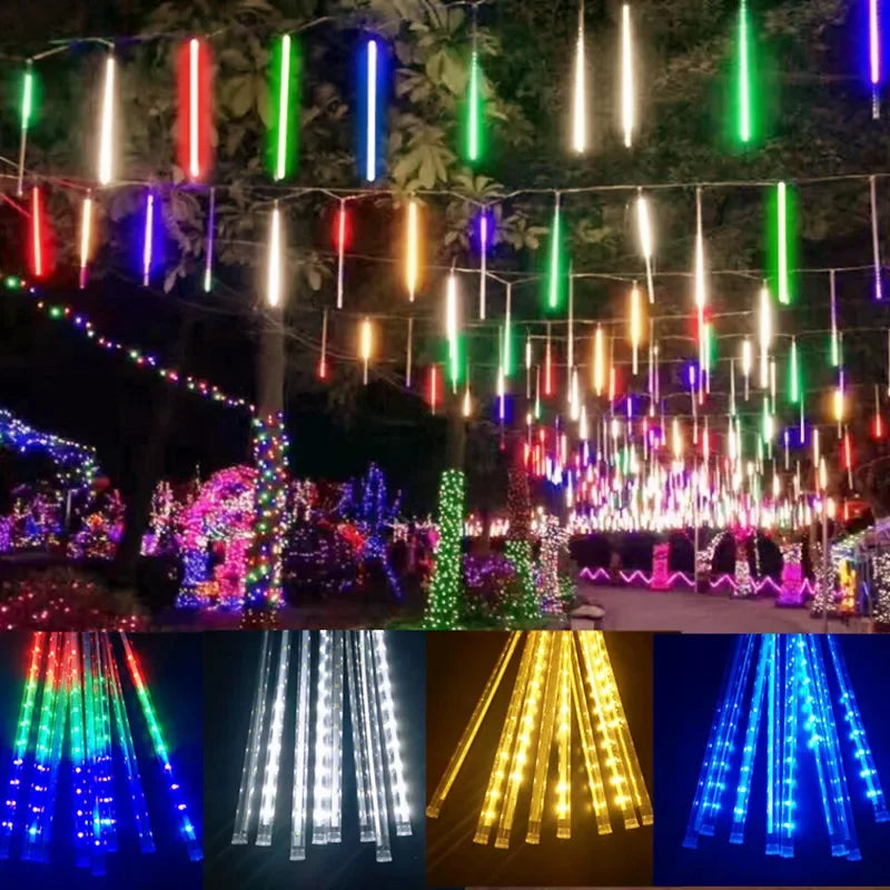 Solar LED String Lights 30CM Meteor Shower Fairy Garland Outdoor Garden Street Lamp Christmas Tree Decorations