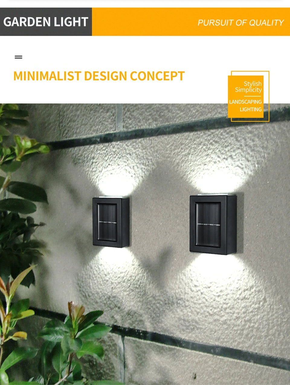 Solar Outdoor Street Light Wall Light Up Down Spotlight Solar Powered Waterproof Solar Light Garden Patio Decoration