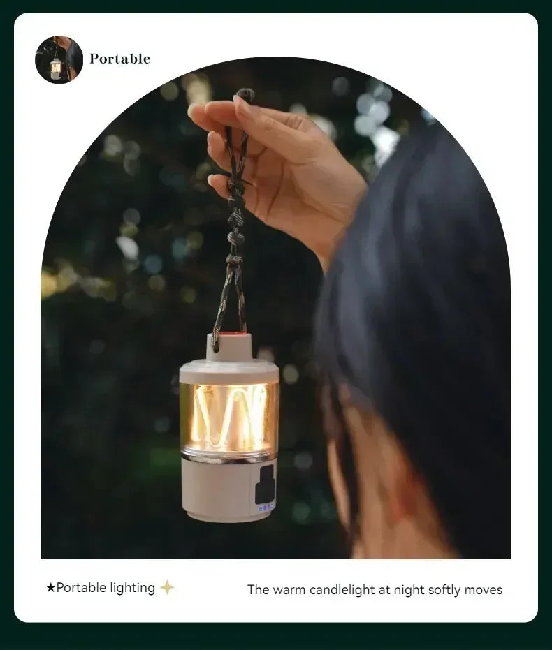 Solar Camp Lantern - IPX7 Waterproof with 360° Magnetic Base & Rechargeable
