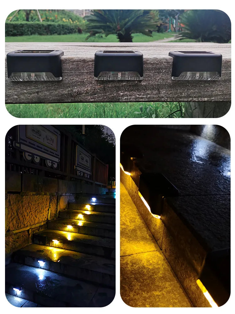 Solar Light Outdoor Stair Wall Step LED Street Garden Balcony Decoration Waterproof Stairs Fence Lamp