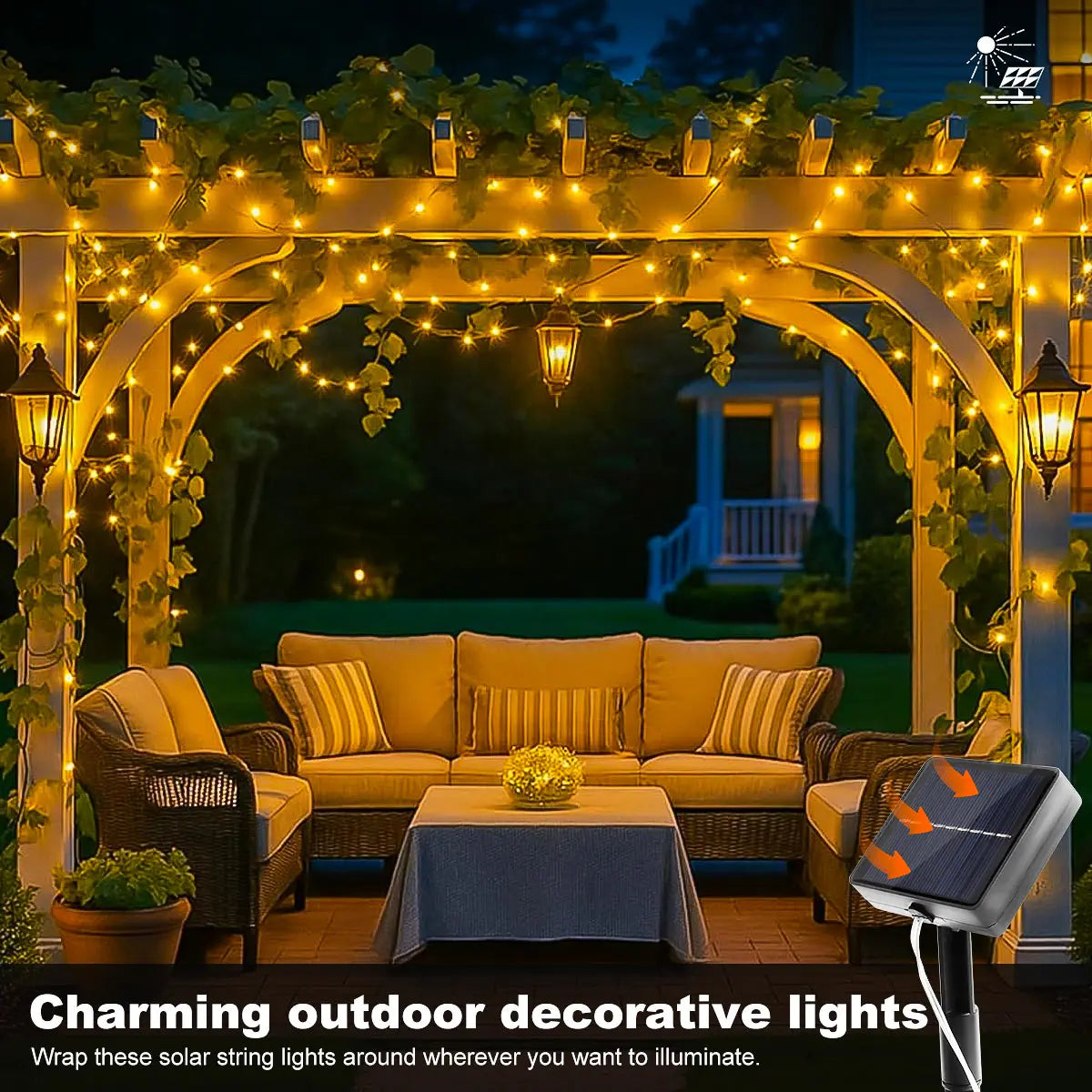Solar Christmas String Lights Outdoor Waterproof 400LED Fairy Light for Outside Yard Tree Patio Garden Wedding Christmas Decor