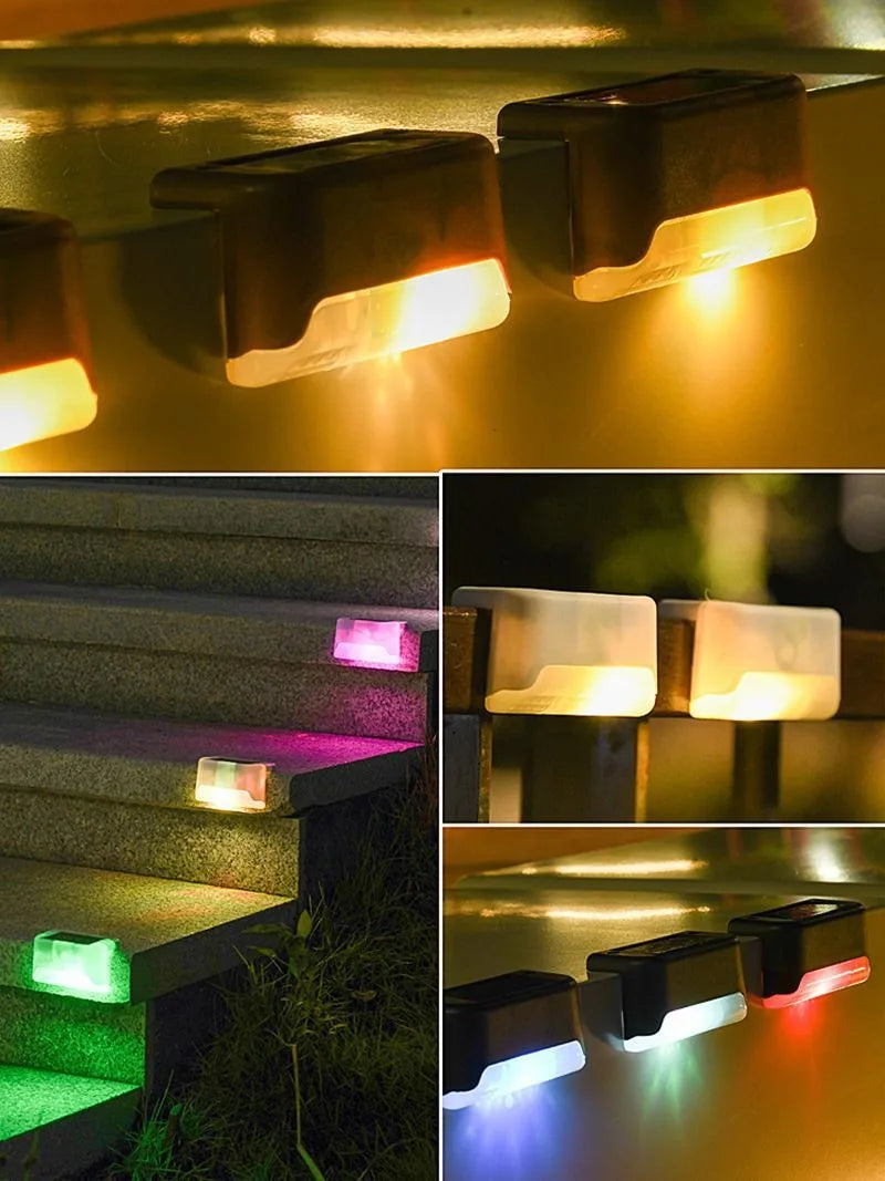 Solar Step Led Light Outdoor Wall Fence Decoration Illuminated Waterproof Staircase Light Courtyard Railing Staircase Light