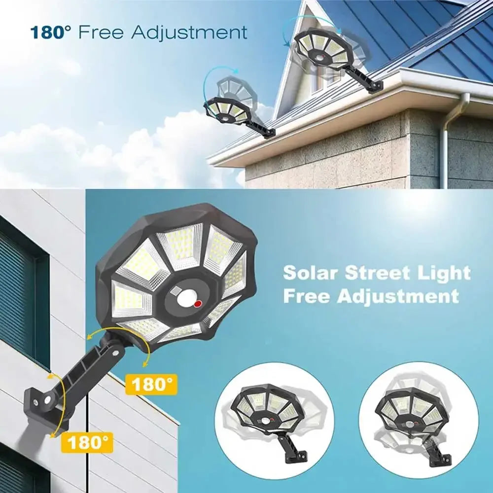 168LED/COB Solar Light with Motion Sensor Outdoor Street Lights 8 Light Powered Outdoor Light Motion Sensor for Yard Street Lamp