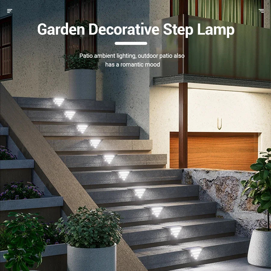1/2/4PCS Solar Deck Lights Outdoor Step Fence Lights Waterproof Solar Lamp for Railing Stairs Pathway Garden Light Decoration
