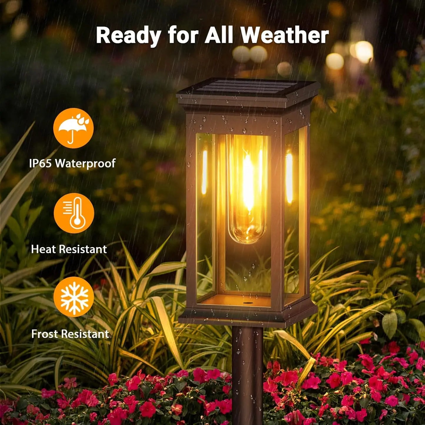 Solar Pathway Lights Outdoor Solar Lights Waterproof Garden Light Auto on/Off Yard Lighting for Outside Path Walkway Driveway