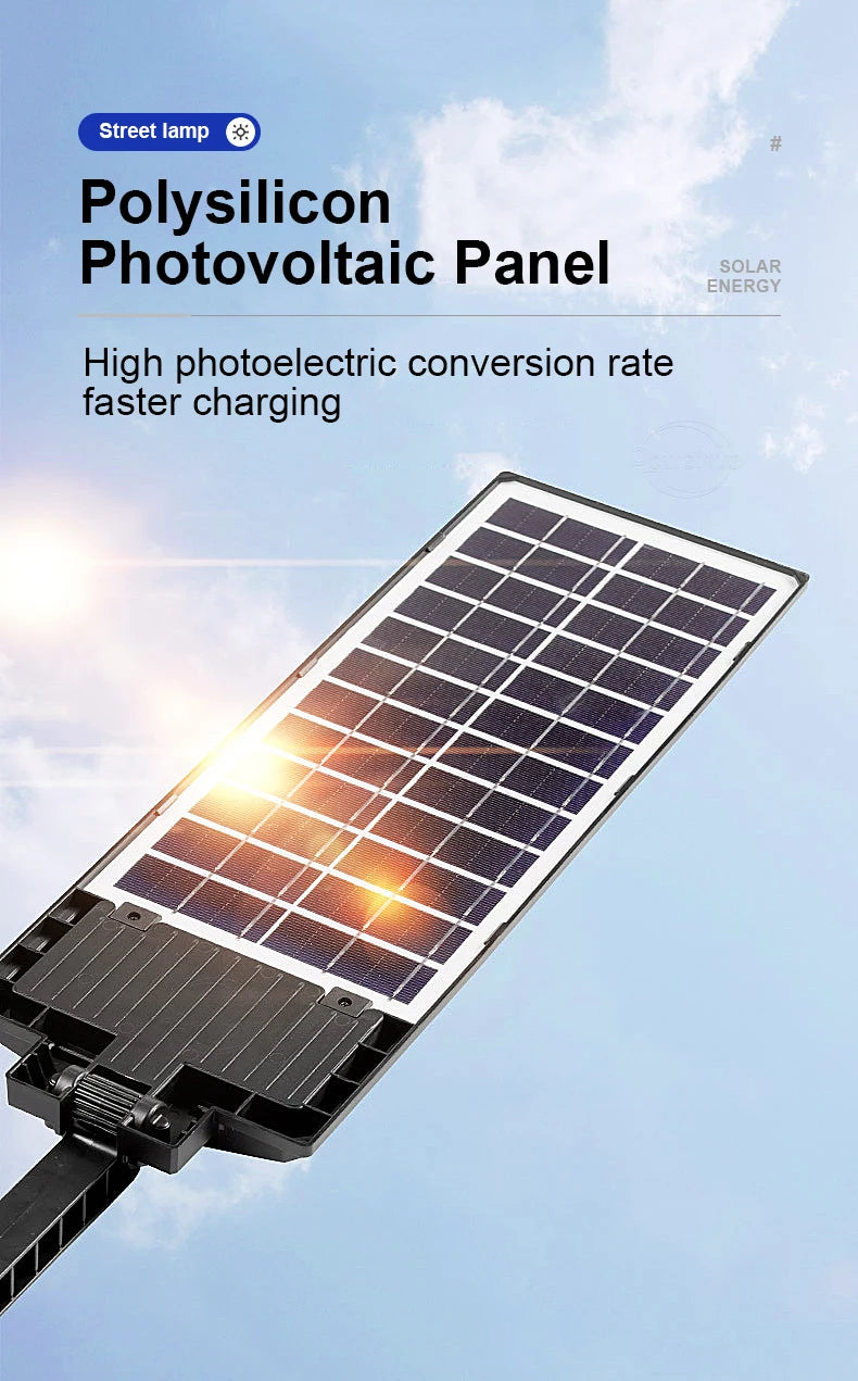 Powerful Solar Light Outdoor Solar Street Light 804LED 6500K IP65 Waterproof Street Light For Garage Garden Terrace