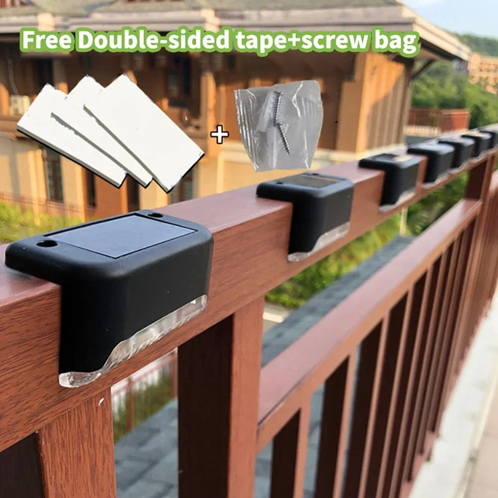 Solar Deck Lights Outdoor Step Lights Waterproof Led Solar Lights for Railing Stairs Step Fence Yard Patio and Pathway