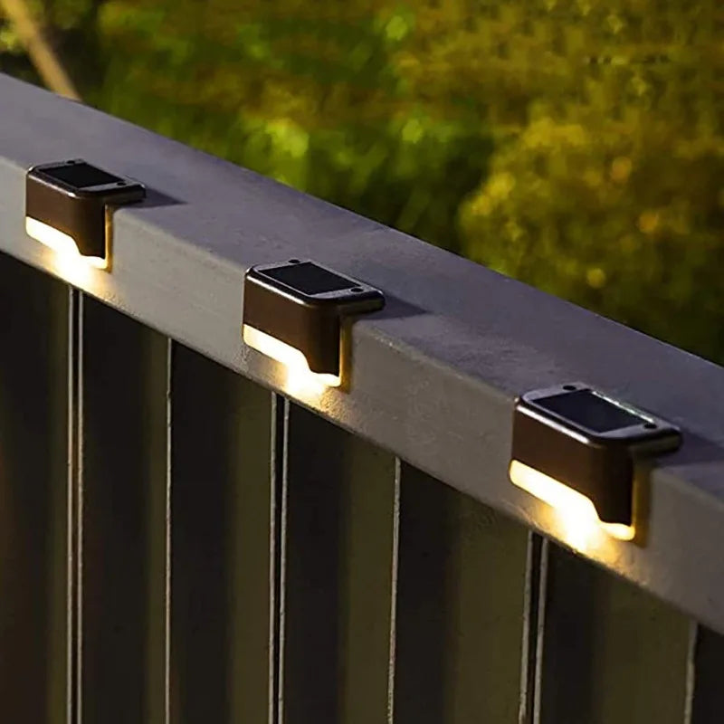 Solar Step Led Light Outdoor Wall Fence Decoration Illuminated Waterproof Staircase Light Courtyard Railing Staircase Light