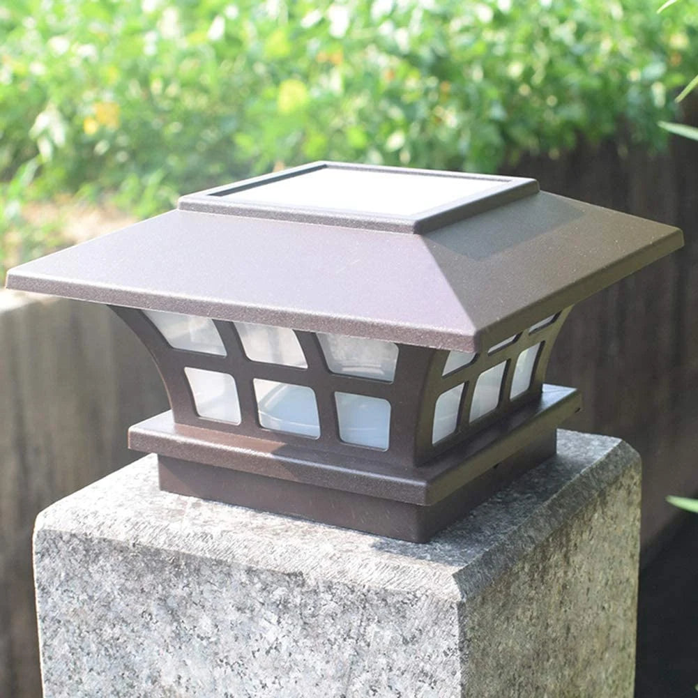 Solar Post Lamp Outdoor Waterproof Column Head Light for Garden Wall Lamp Garden Fence Landscape Lamp for Gate Garden