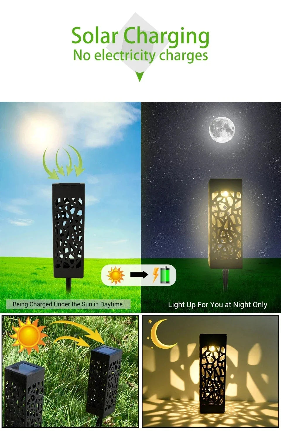 Outdoor Solar LED Solar Lawn Lights Waterproof Garden Decoration Lamp Yard Landscape Patio Pathway Retro Buried Path Light