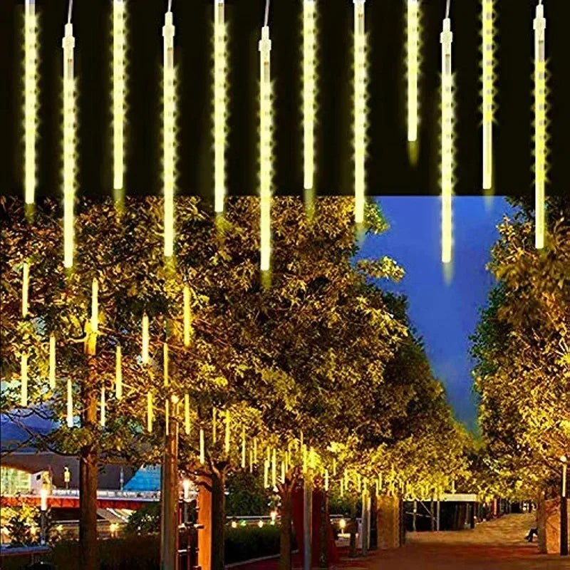 LED Meteor Shower String Light Christmas Wedding Party Solar Garland Lamp Summer Garden Decoration Festoon Solar Outdoor Lights