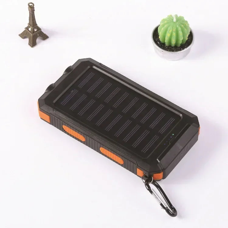 200000mAh Large Capacity Solar Power Bank New Portable With Lanyard Compass External Battery Outdoor Camping Charging Powerbank