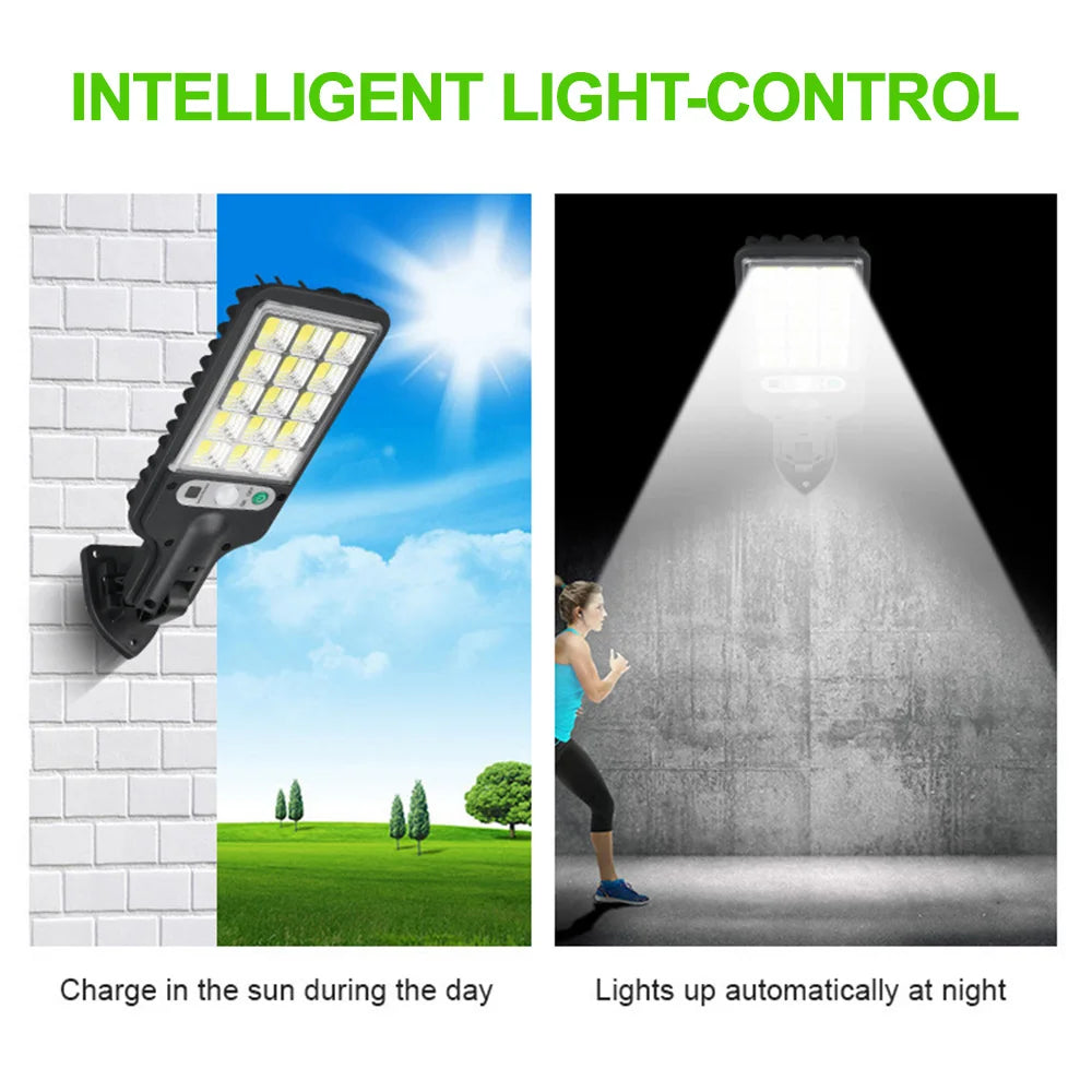 Powerful Solar Street Lights Outdoor Solar Lamp 3 Light Mode Waterproof Motion Sensor Security Lighting for Patio Path Yard