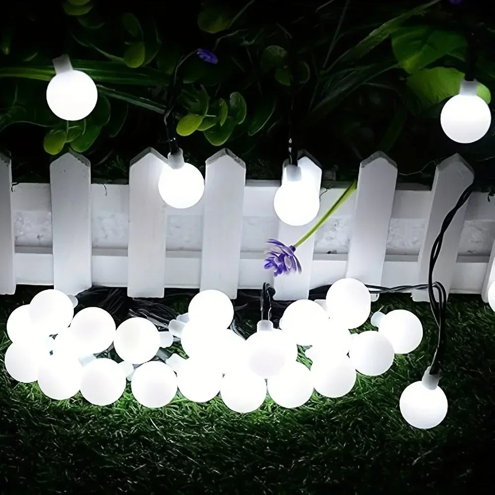 Solar String Light Outdoor Small Ball Lights with 8 Modes Waterproof Solar Powered Patio Light for Garden Christmas Halloween