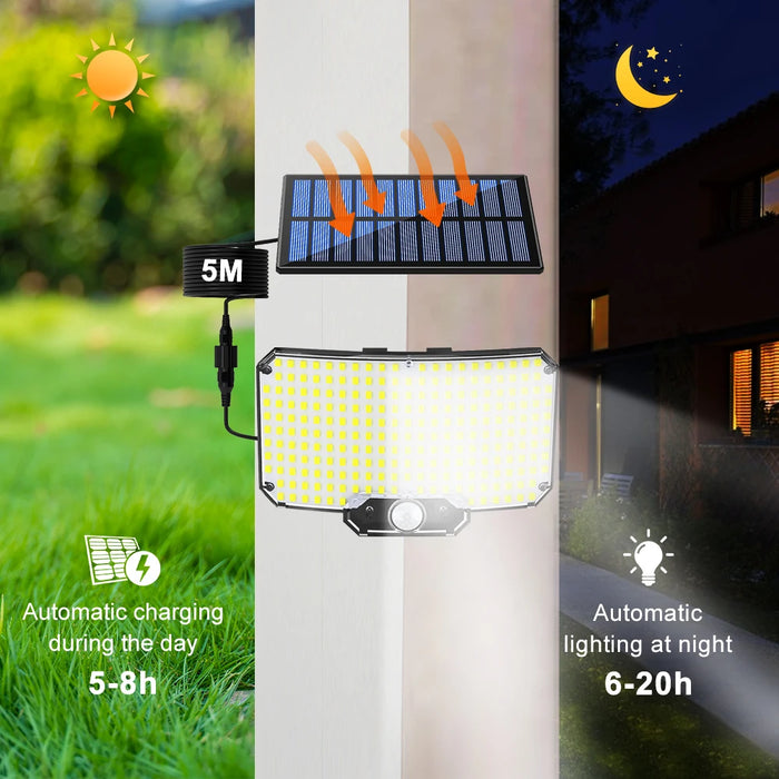 Solar Lights 234LED Solar Security Lights Outdoor Garden Motion Sensor 3 Modes Waterproof Split Solar Flood Wall Lights Garage