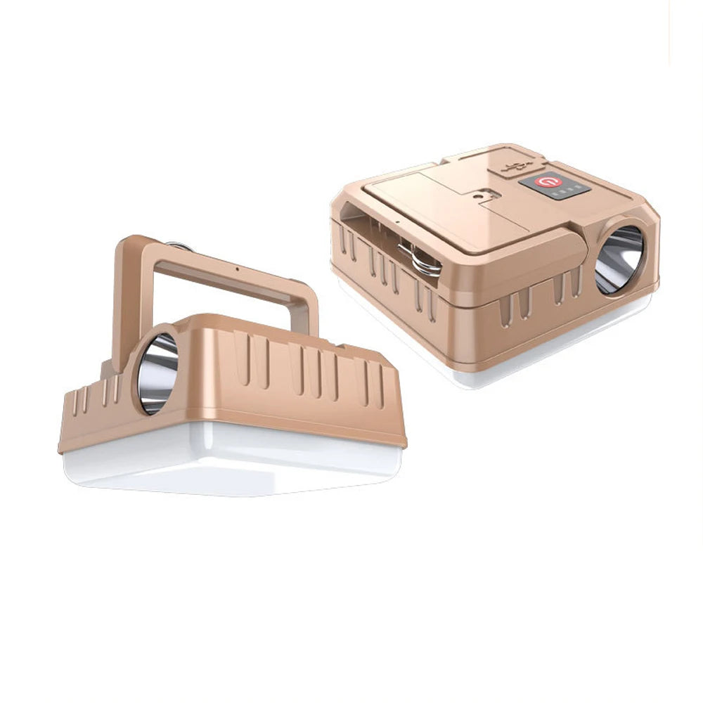 Portable Solar Camping Light Multifunctional Campsite Lantern Waterproof Flashlight Support 5 Light Modes Power Bank Functions