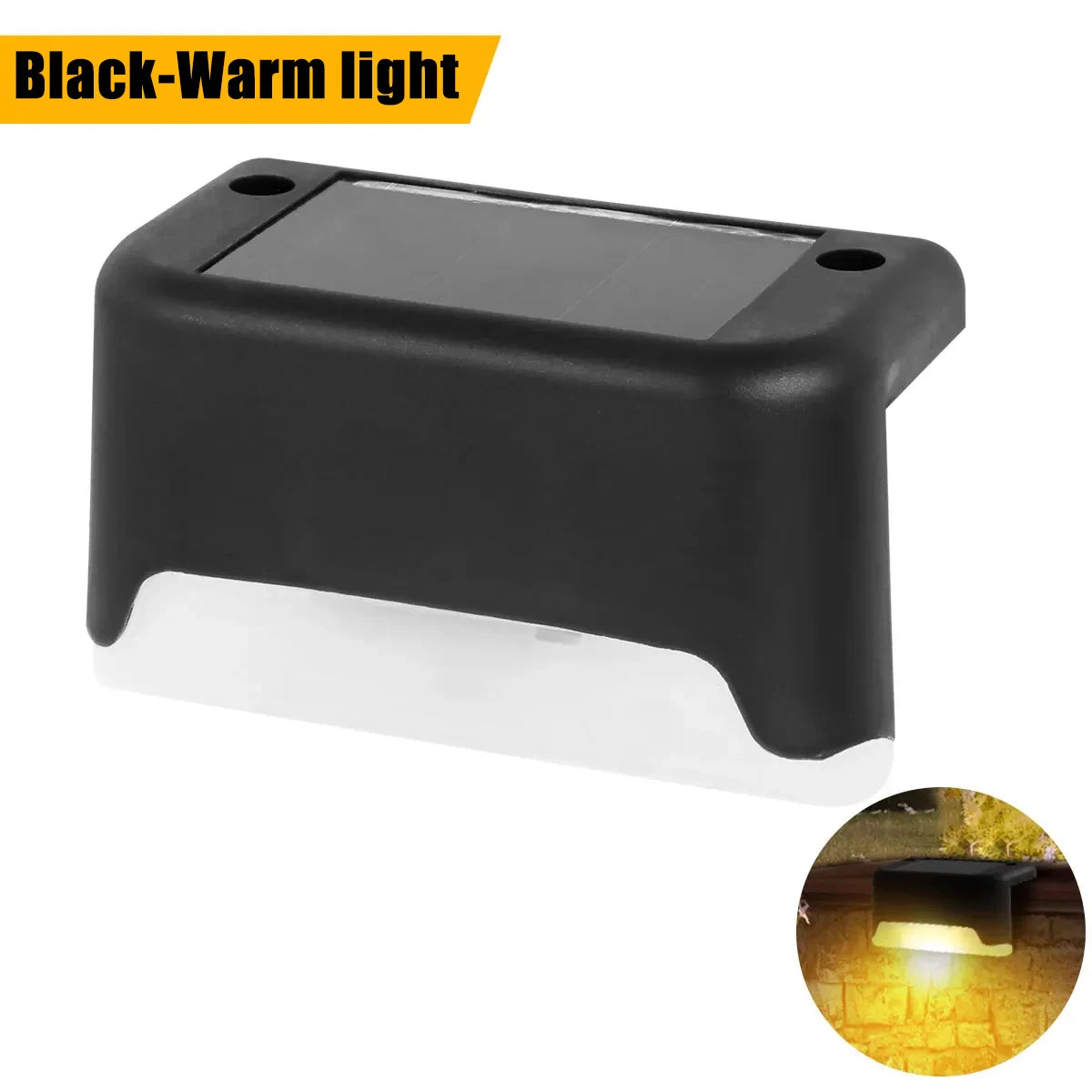 Warm White LED Solar Step Lamp Path Stair Outdoor Garden Lights Waterproof Balcony Light Decoration for Patio Stair Fence Light