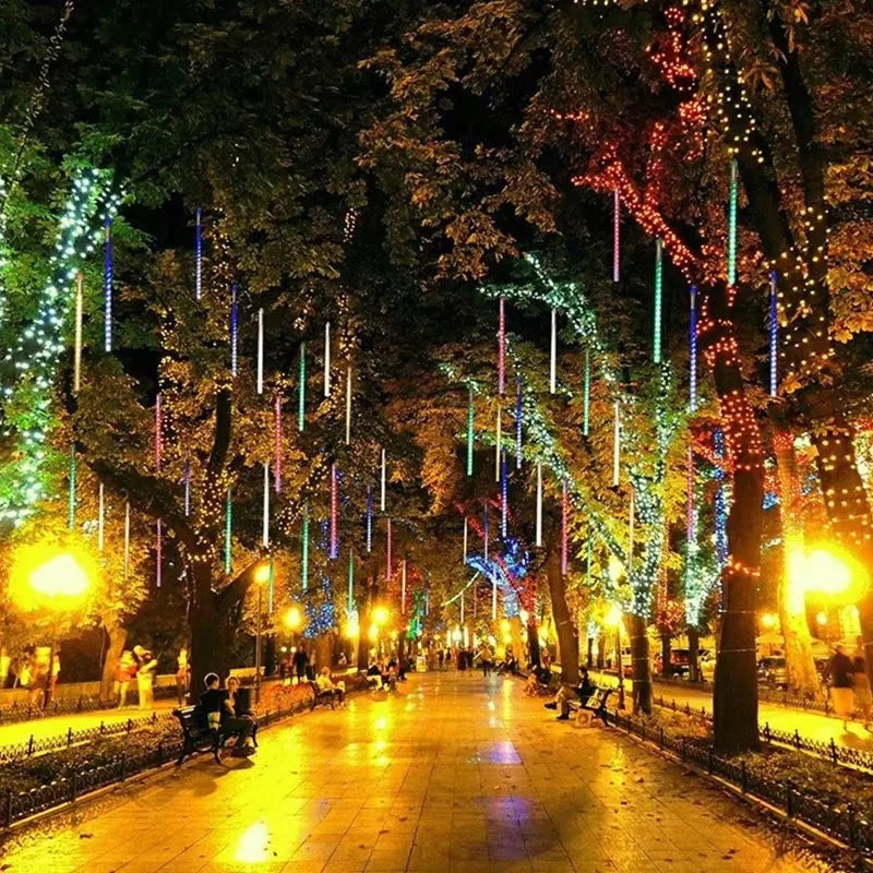 30/50cm Solar LED Meteor Shower Light Holiday String Light Waterproof Fairy Garden Decor Outdoor Led Street Garland Christmas