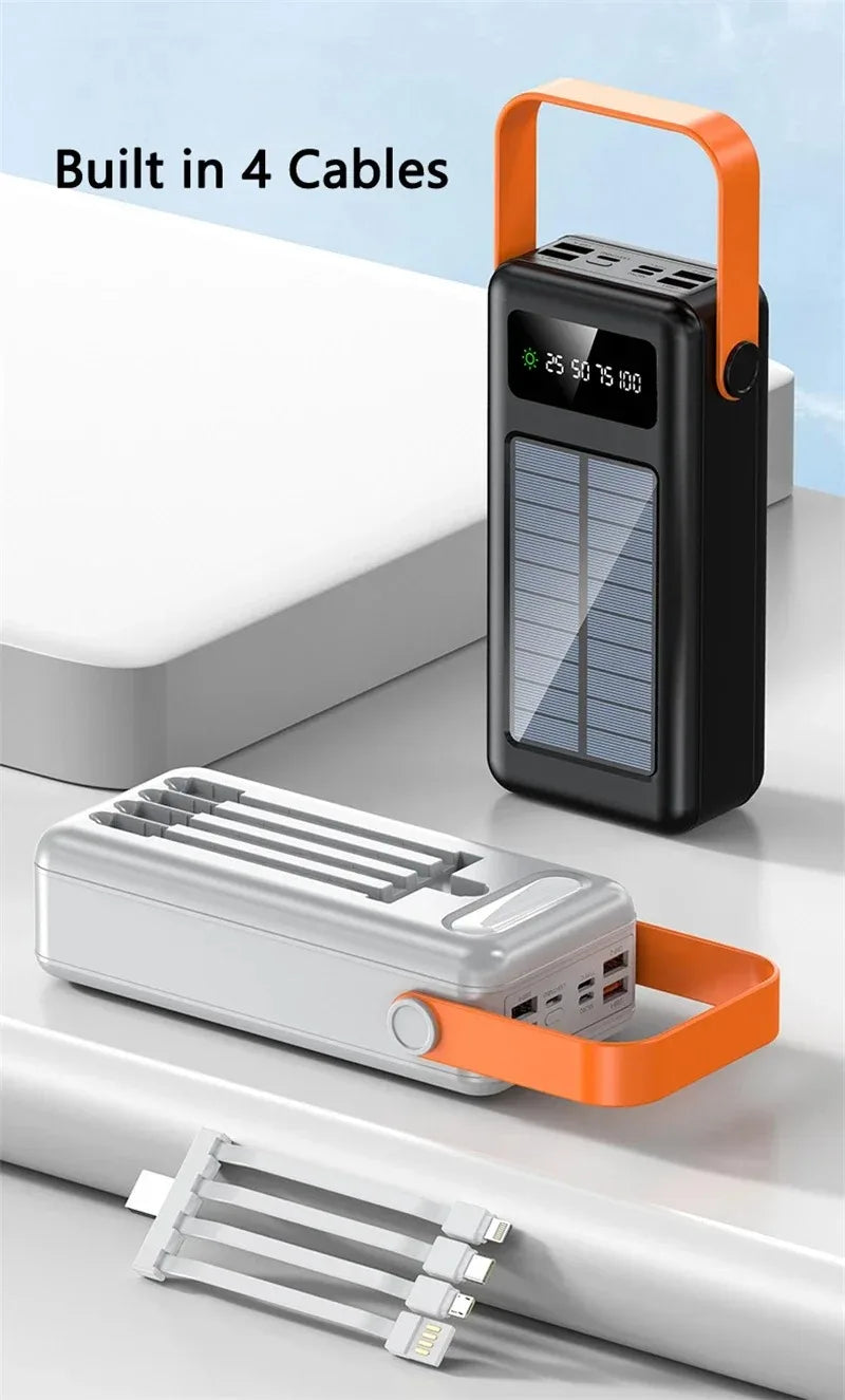 200000mAh Portátil Banco De Energia Solar Bateria Externa Carregamento Rápido à Prova Dwaterproof água Powerbank Com Lanterna