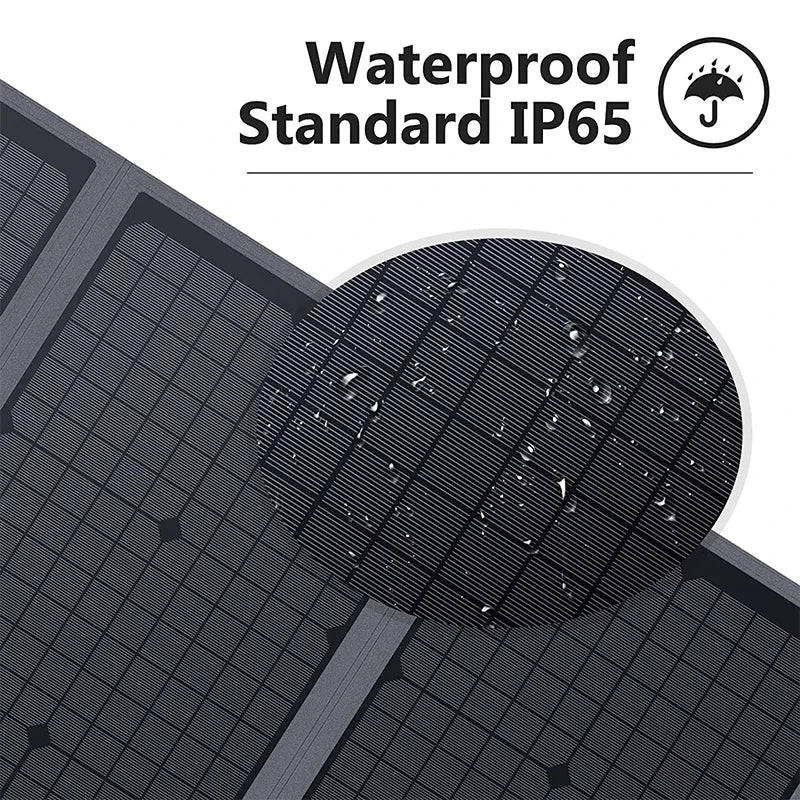 100W Portable Folding Solar Panel IP65 Waterproof Foldable Solar Panel Power Backup, Solar Charger for Power Station RV Camping