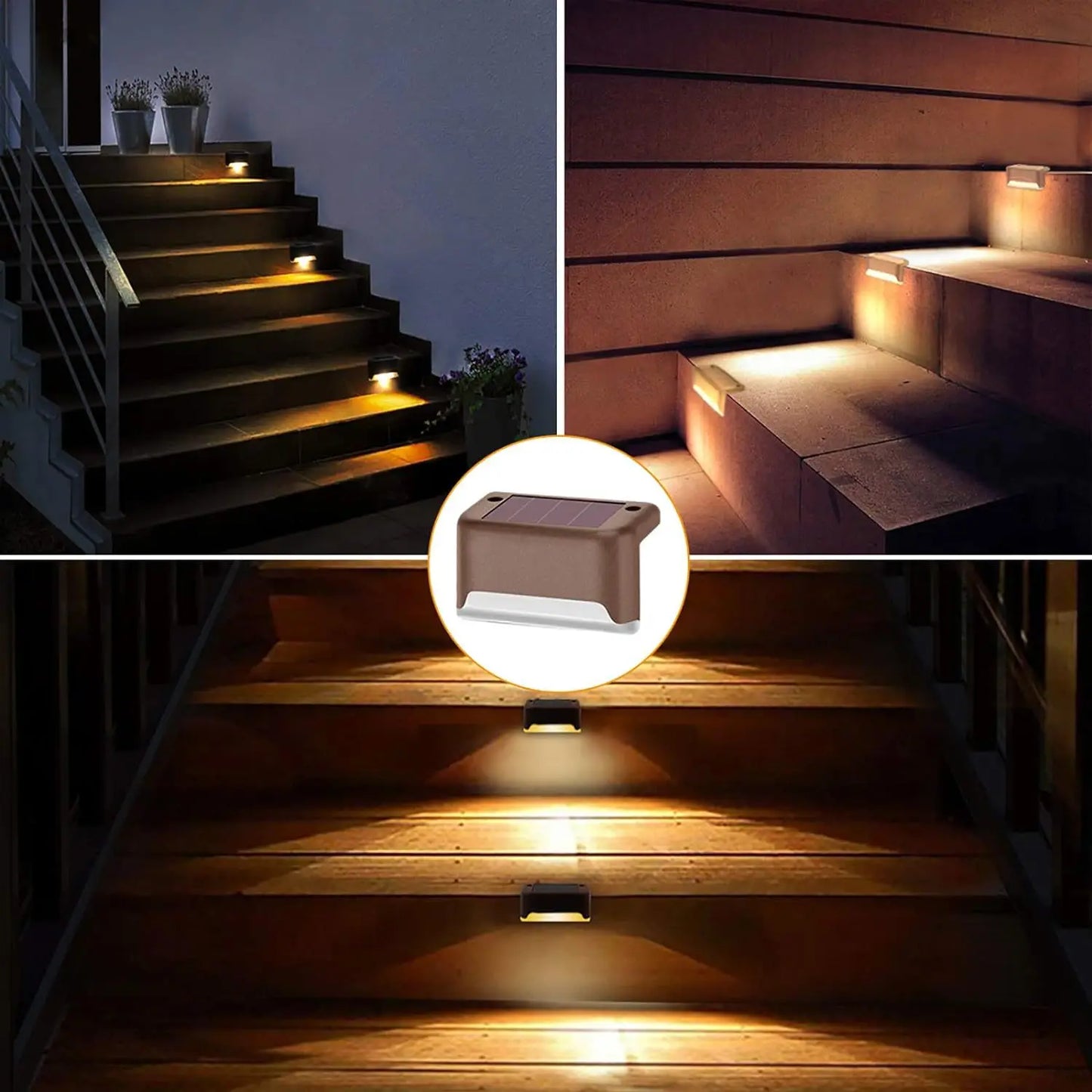 1-10PCS Solar Deck Lights Outdoor Step Lights Waterproof Led Solar Lights for Railing Stairs Step Fence Yard Patio and Pathway