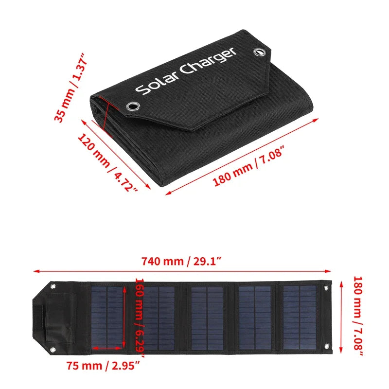 100W 80W 60W Foldable Solar Panel 5V USB Portable Folding Bag Battery Charger for Phone Outdoor Camping Waterproof Power Bank