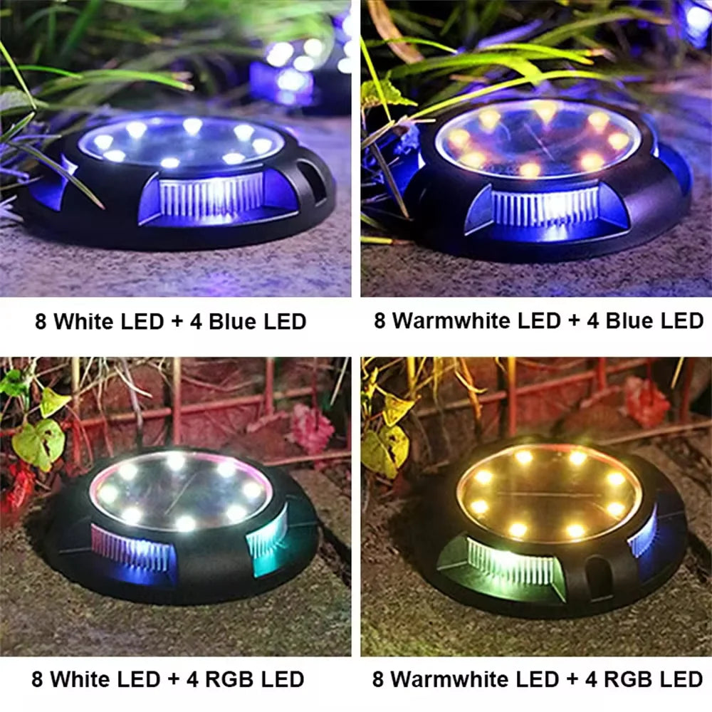 Super Bright Solar Powered Ground Lamp Outdoor Patio Light Waterproof Garden Lawn Decorative Stairway Step Lamp Night Light