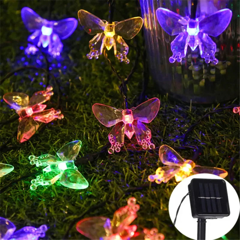 Led Solar Light Solar Garden Light Xmas Outdoor Decoration Lights Garden Butterfly/bee Decorative Light Outdoor Garland Lights