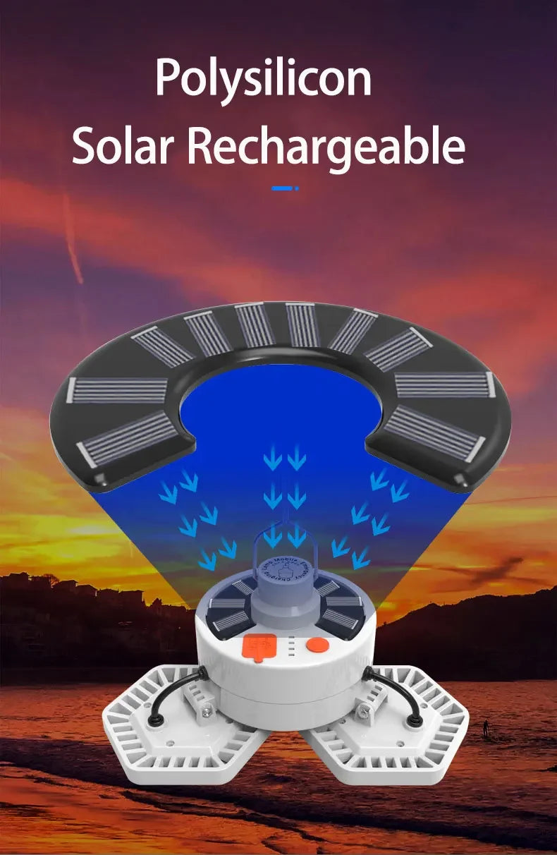 Solar Energy Camping Lamp 5 Modes SOS Waterproof USB Rechargeable LED Remote Control Foldable Lantern Portable Emergency Lamp