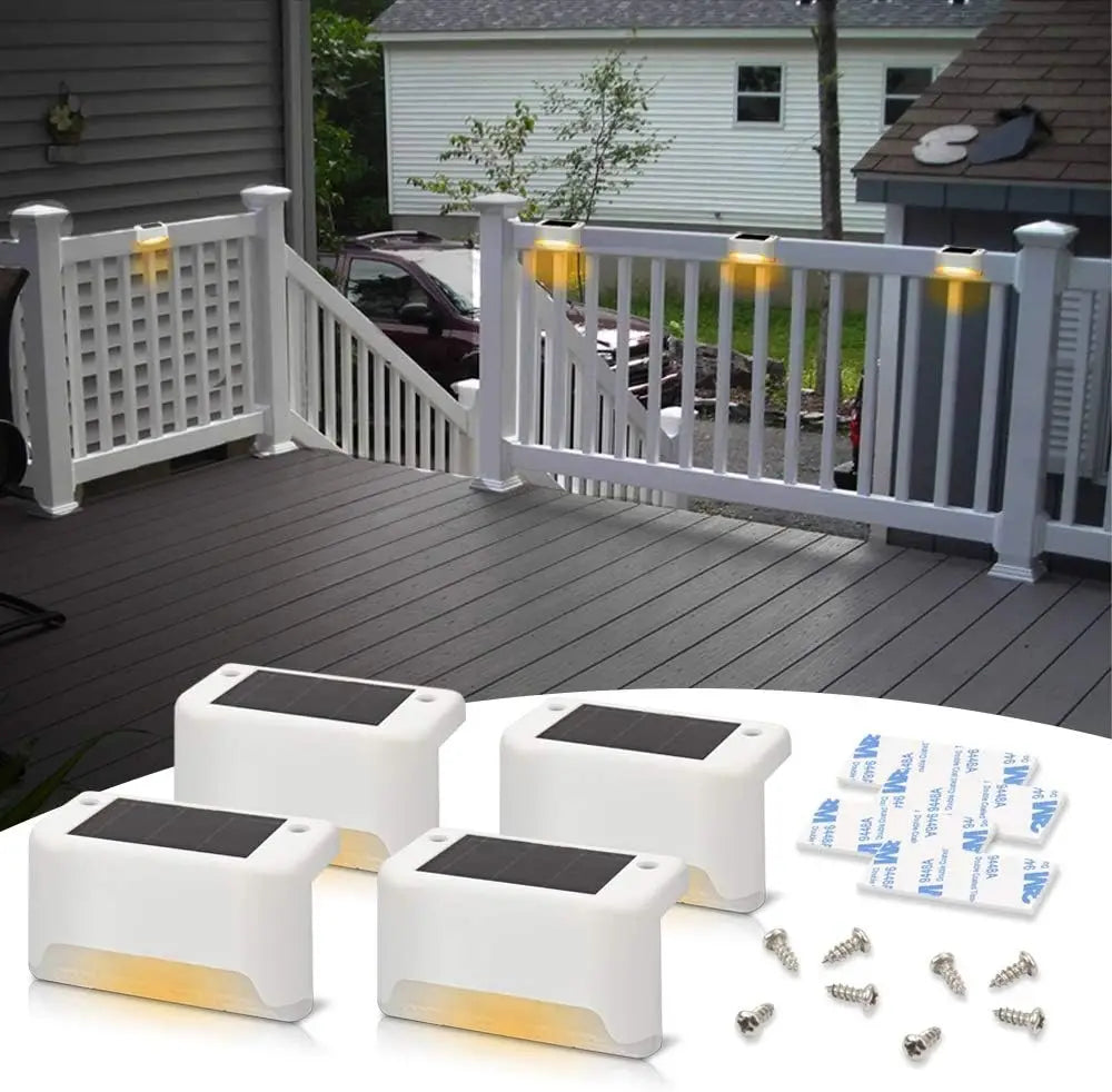 16 Packs of Solar Deck Lights for Outdoor, Solar Step Lights, Waterproof, Led Solar Lights for Outdoor Deckers, Stairs, Fences, Courtyard Flower Beds and Terraces