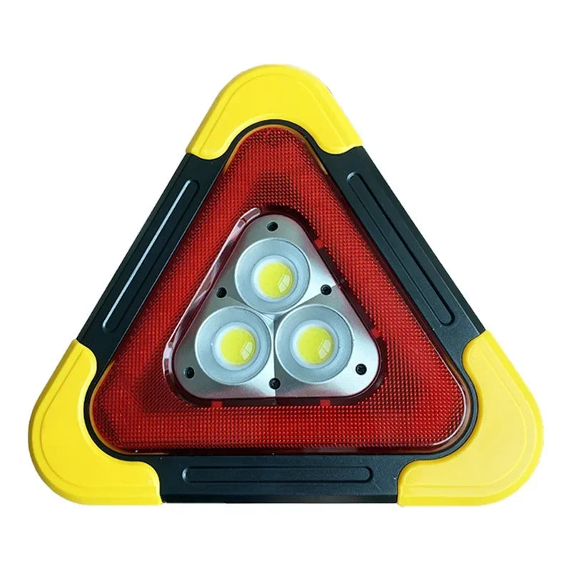 2-IN-1 Solar Emergency Triangular Roadside Warning Light Safety Emergency Breakdown Alarm Lamp Portable Flashing Light on Hand