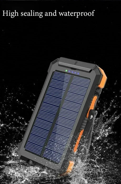 200000mAh Solar Power Bank Portable Charger with Compass LED Light Carabiner Outdoor Camping External Battery Pack For xiaomi