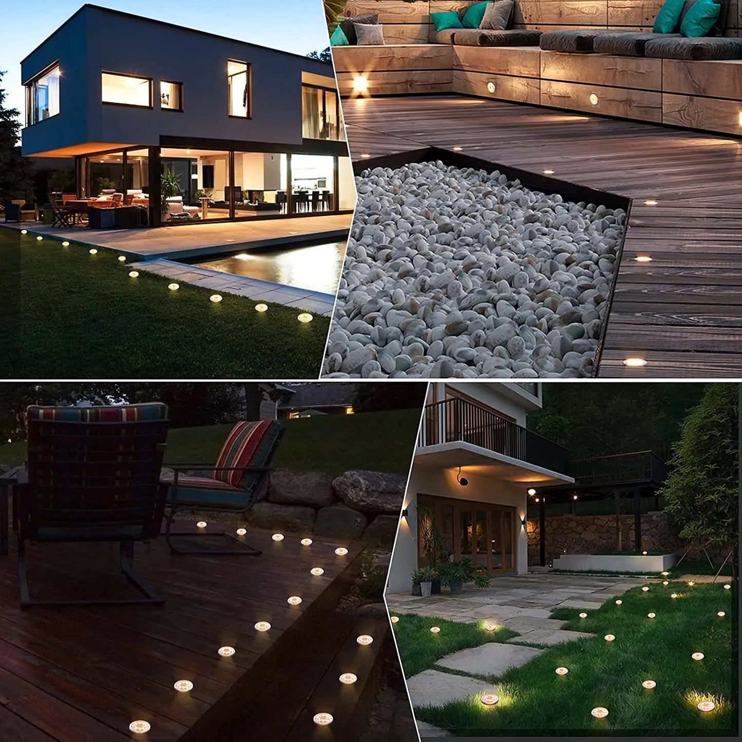 8/20LED Solar Power Disk Light Outdoor Garden Solar Underground Light Deck Light Spotlight Buried Solar Led Lamp Garden Decor