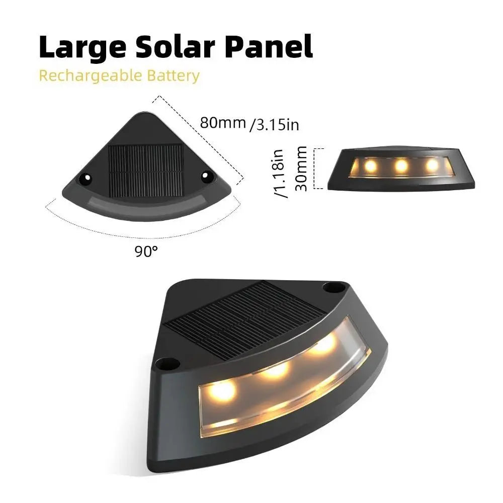 4pcs Waterproof Solar Step Lights Auto Switch Easy To Use Stair Lighting Solar Powered Warm /White Light Garden Walkway Light