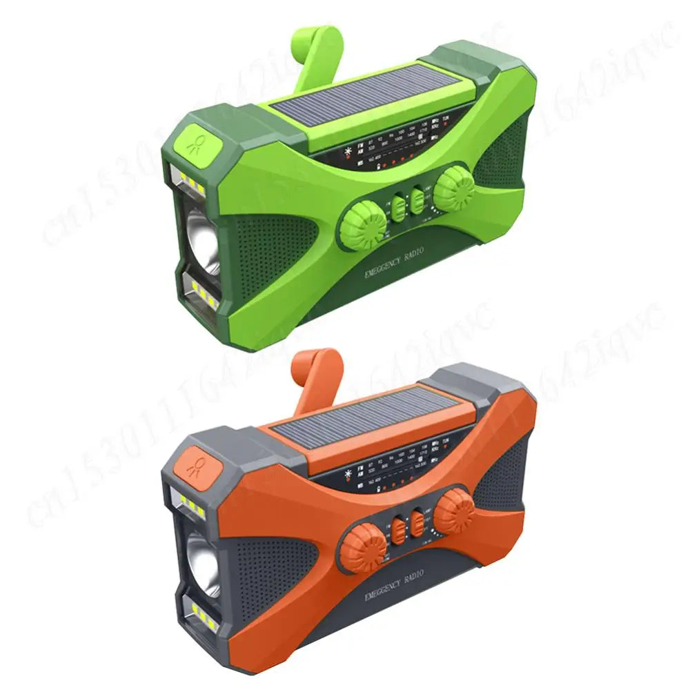 10000mAh Solar Hand Crank Radio Dual Speaker Stereo Emergency Radio Rechargeable FM AM WB NOAA Weather Radio Flashlight Torch