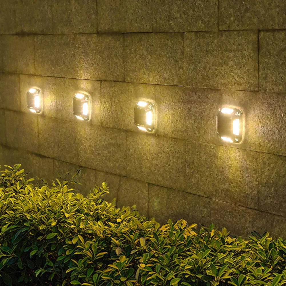 1PCS 8 LEDs Solar Ground Light Solar Light Waterproof Warm Light Solar Garden Lamp Outdoor Courtyards Driveway Marker Light