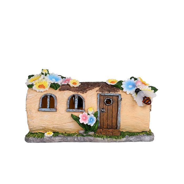 Solar Resin Cabin Christmas Outdoor Courtyard Garden Decoration Led Nightlight Fairy Tale Atmosphere Creative Ornament