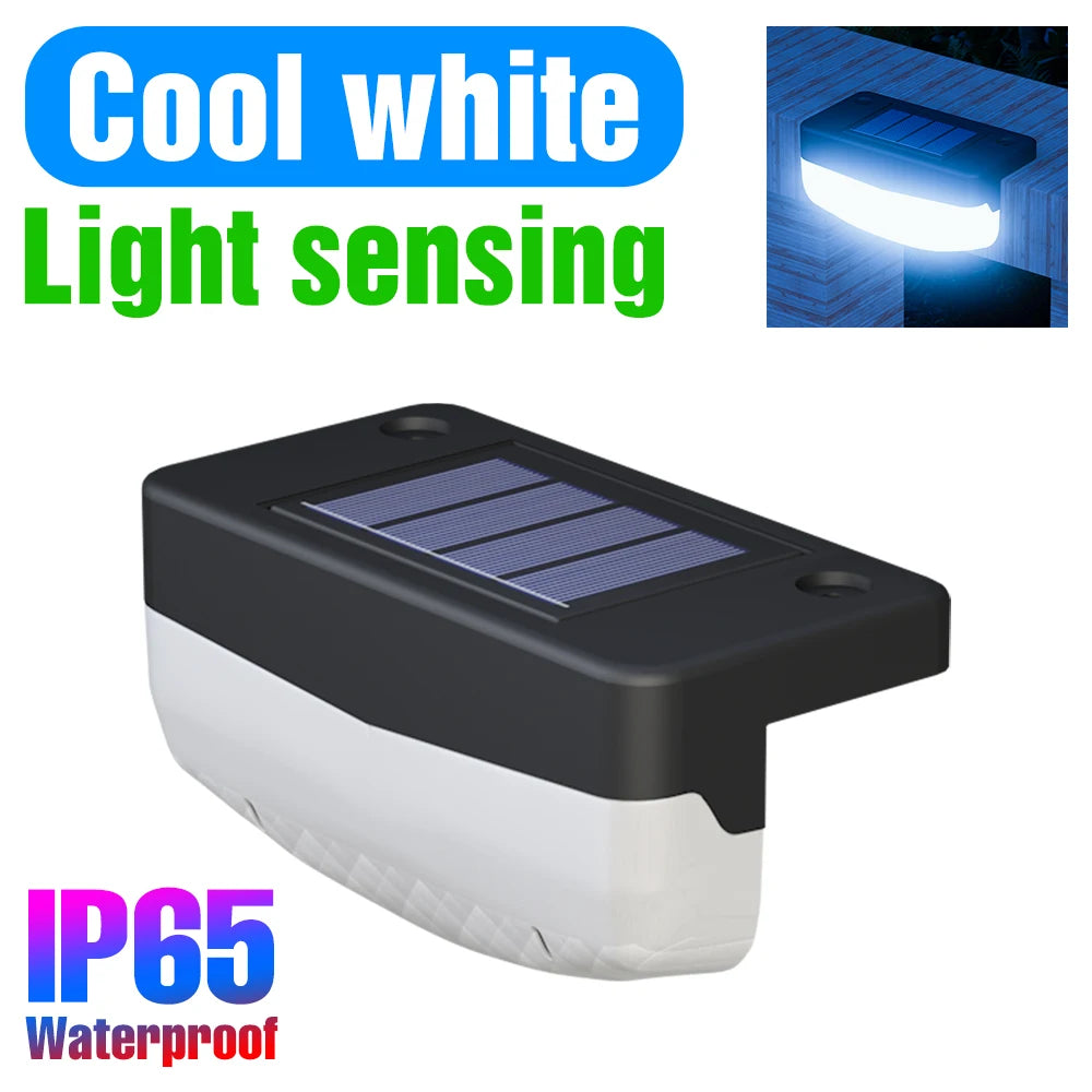 RGB LED Solar Deck Light Outdoor Waterproof Garden Step Lamp Patio Stairs Railing Courtyard Fence Decor Lighting Cold/Warm White