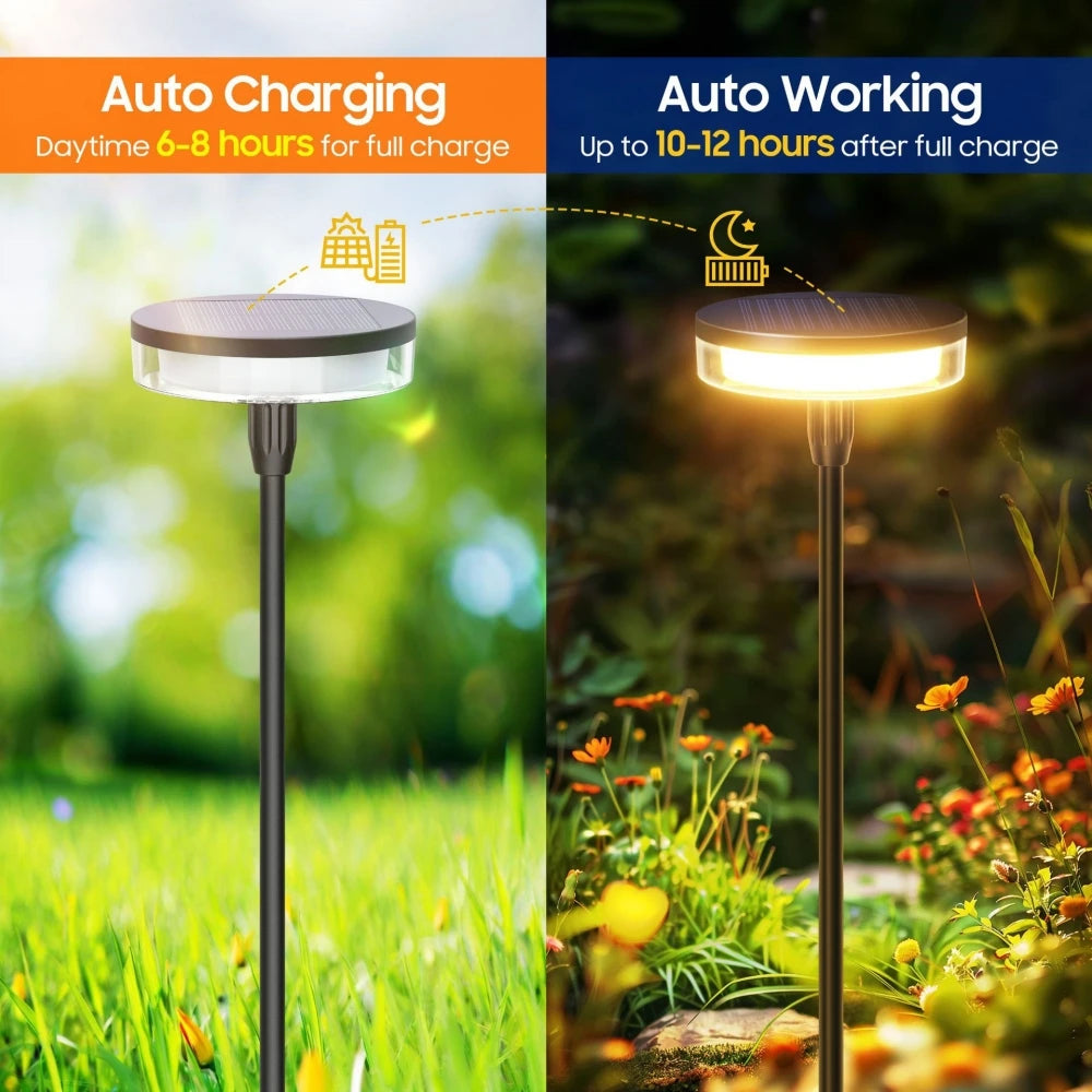 2PCS Solar Pathway Light Sway by Wind Solar Swaying Lights Bright 12H IP65 Waterproof for Outside Yard Path Patio Lawn Decor