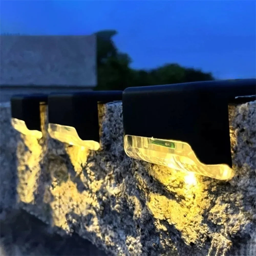1/4 Pack Solar Deck Lights Outdoor Step Lights Waterproof Led Solar Lamp for Stairs Railing Step Fence Yard Patio and Pathway