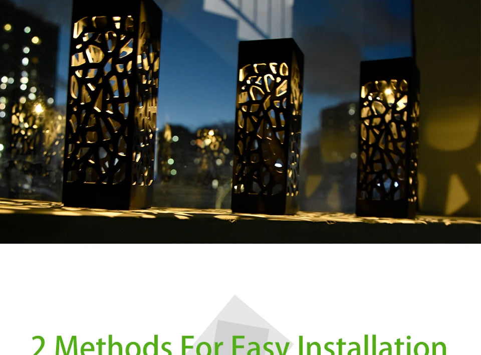 Solar Garden Light Outdoor Solar Hollow Lawn Lamp Decoration Lighting Waterproof For Pathway Yard Park Courtyard Sunpower